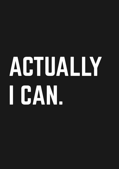 Text-based image with the motivational phrase "ACTUALLY I CAN.", inspiring a sense of empowerment and possibility relevant to achieving business goals and visual branding.
