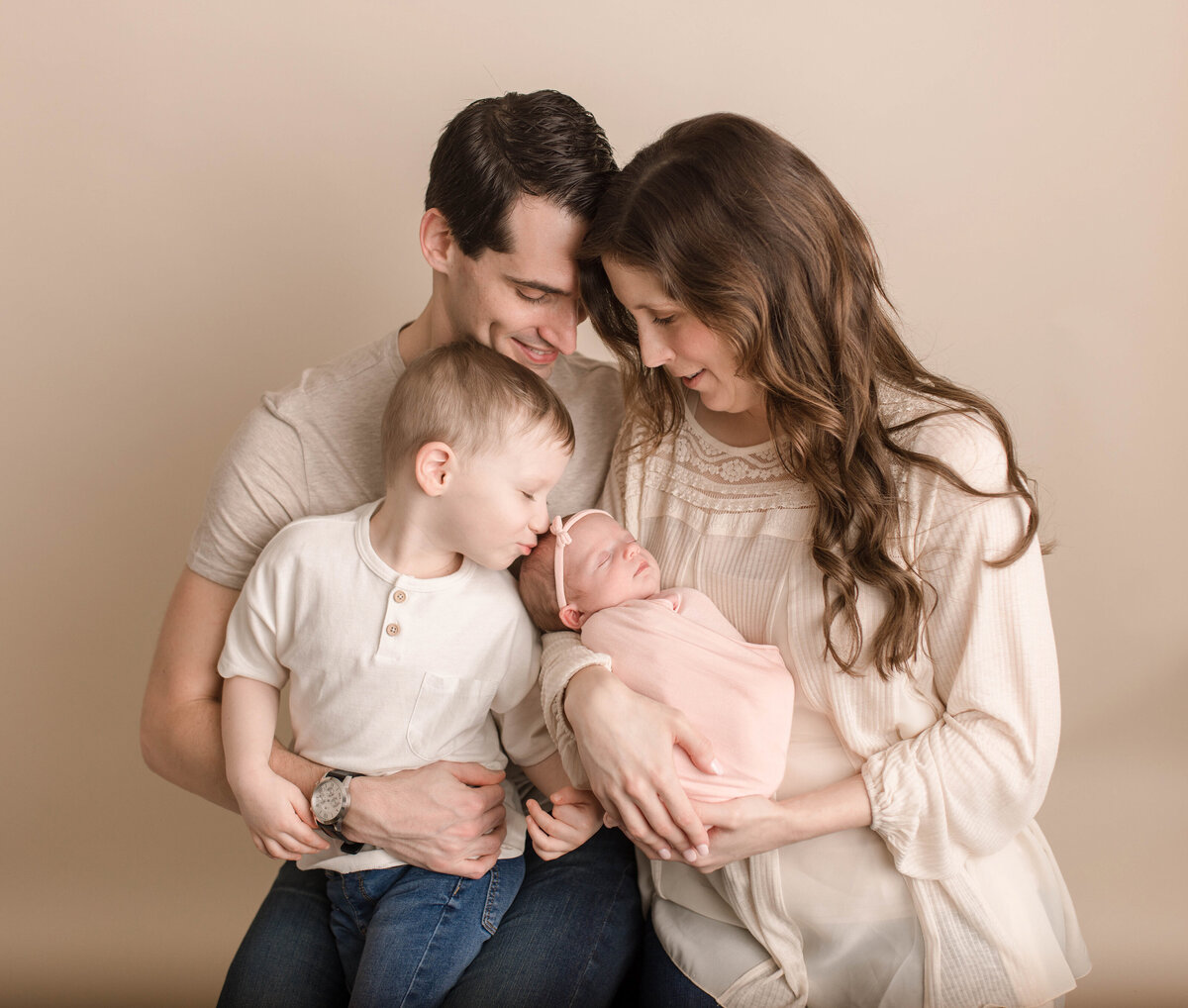 Gorgeous family holding onto each other