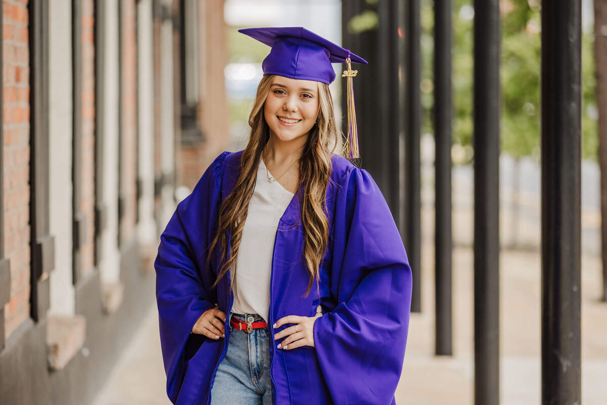 Hallsville, Texas graduate in cap and gown