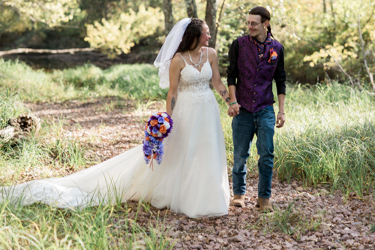 Couple dancing at outdoor wedding celebratio