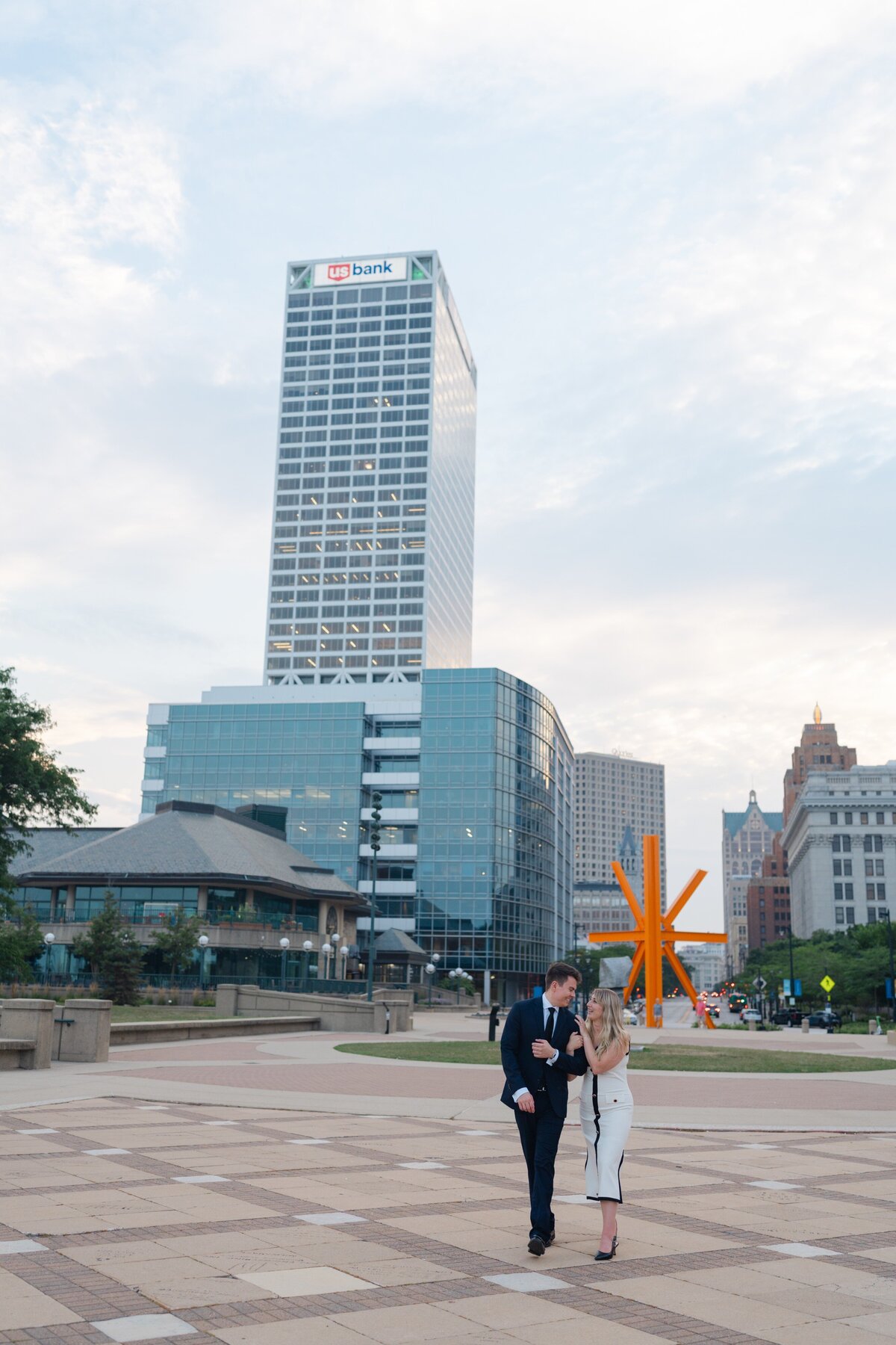 Downtown District Milwaukee Elegant Engagement Session-21