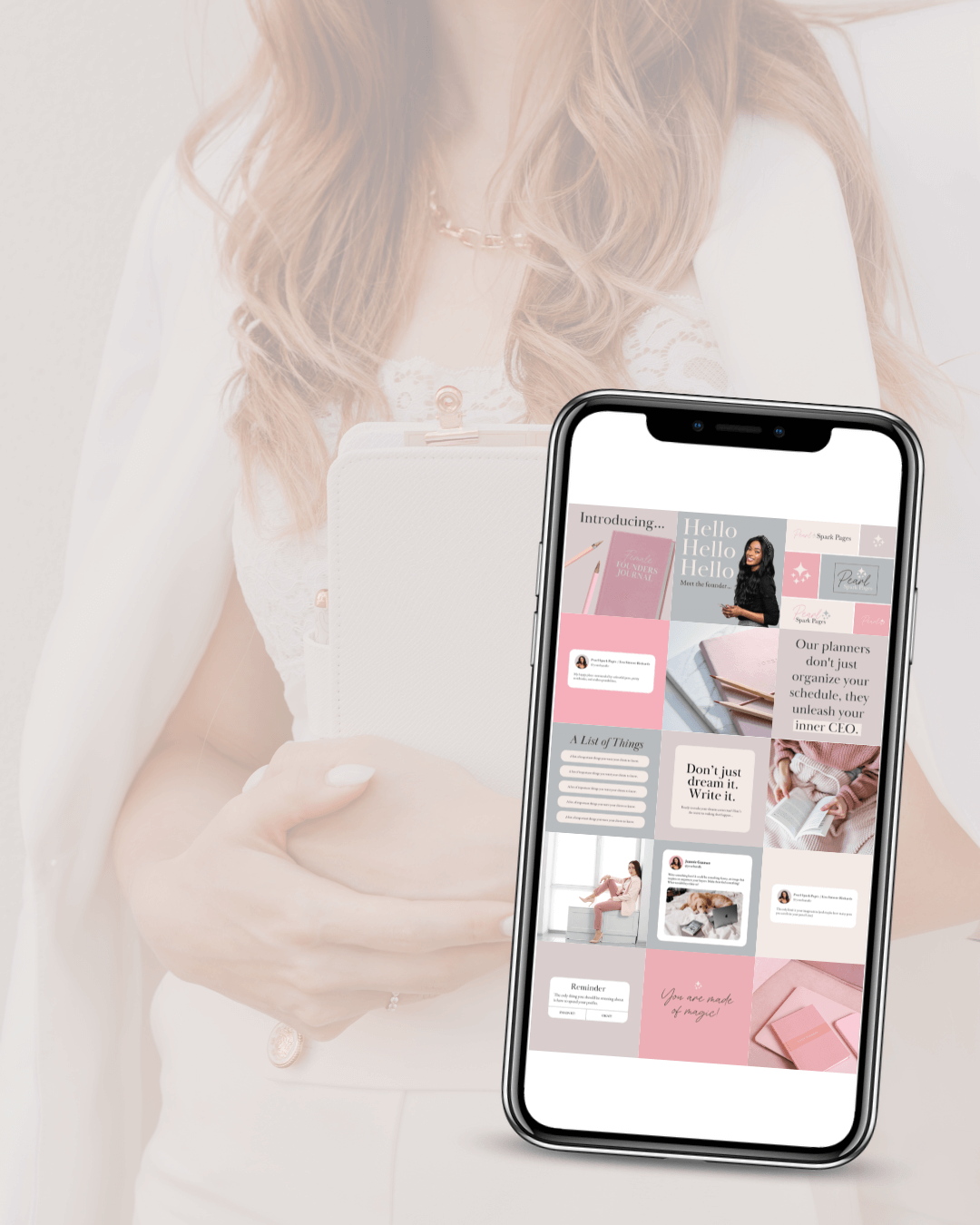 Custom branding for Female Entrepreneur journals, designed by Emily, a brand and web designer for female entrepreneurs.