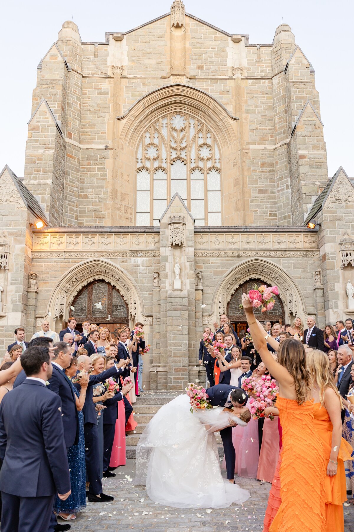 grand exit newlywed kiss dip 