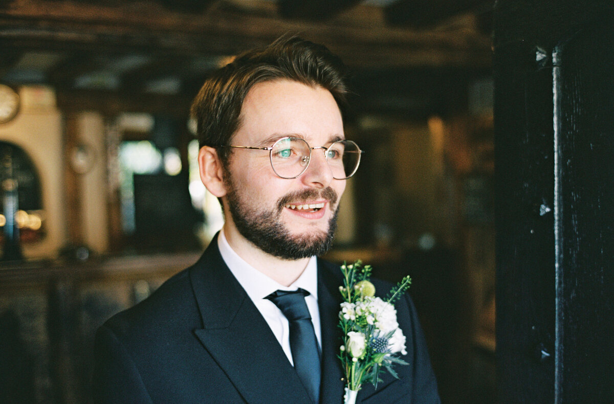 Groom portrait on 35mm film