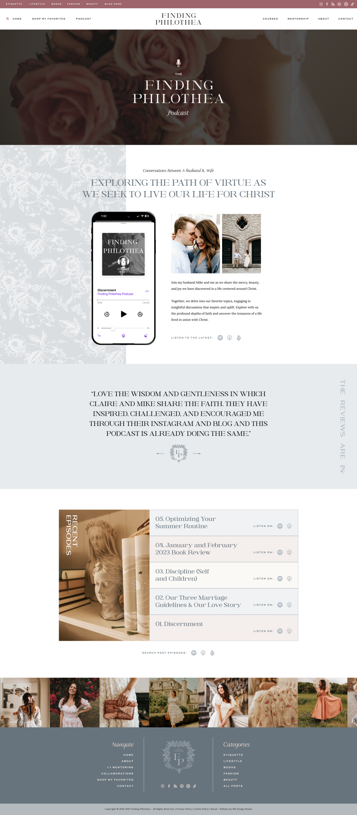 a mockup of a romantic and timeless photographer website