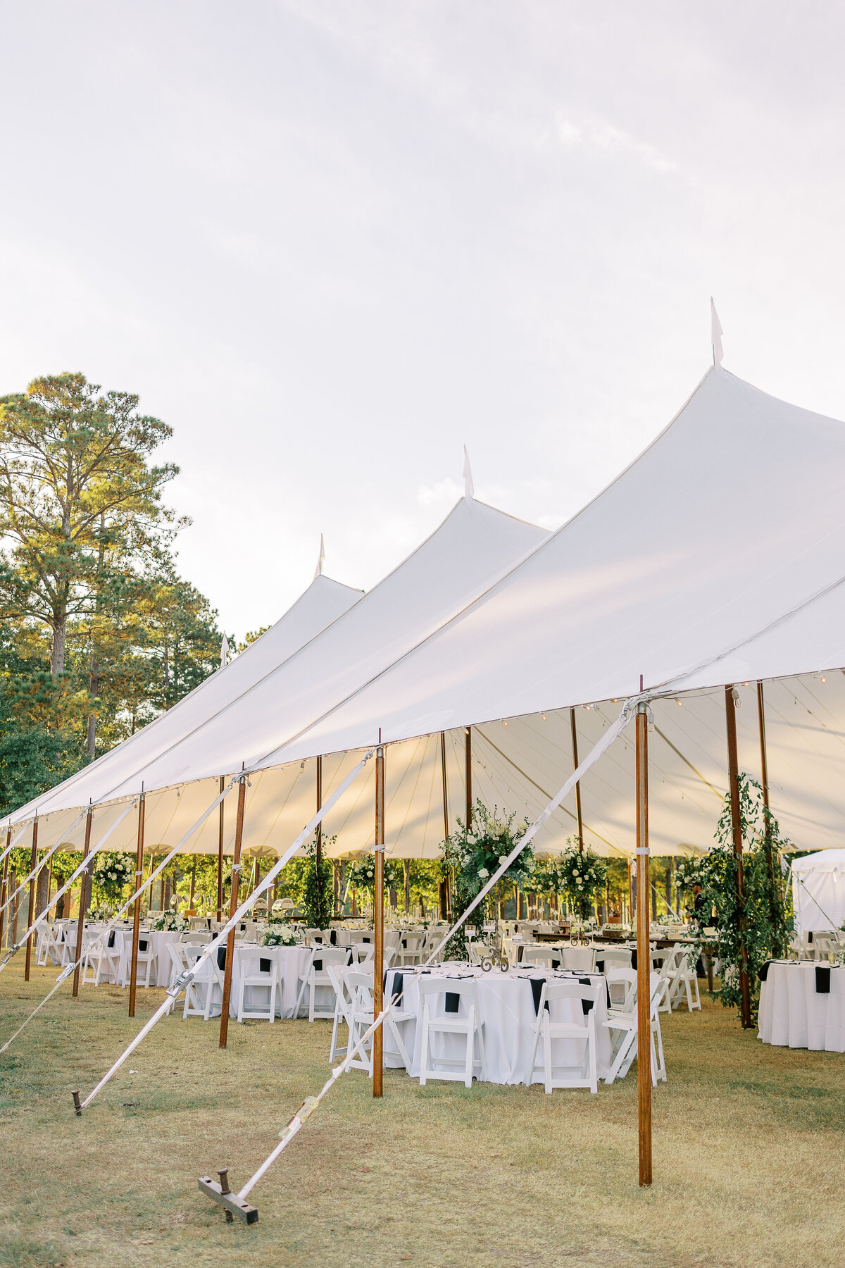 White wedding reception tent