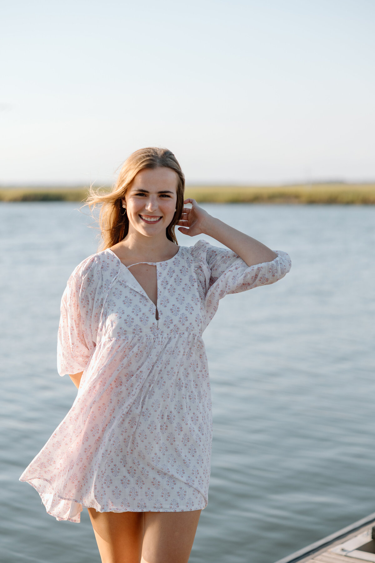 Senior photos at the marina at Edisto Beach