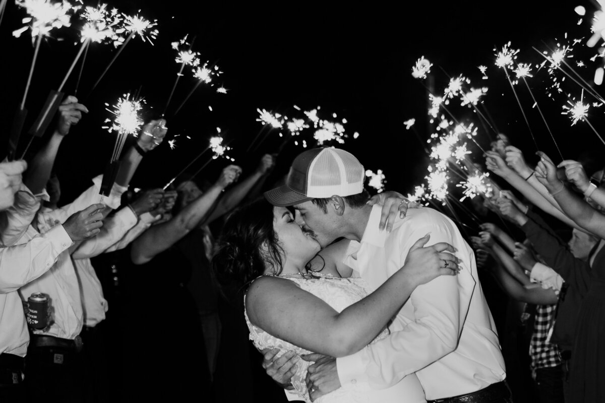 NIGHTTIME SPARKLER EXIT AT RECEPTION