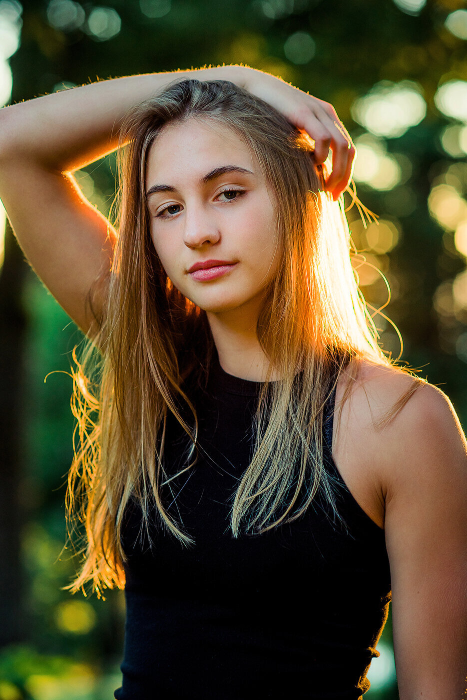 senior girl in sun