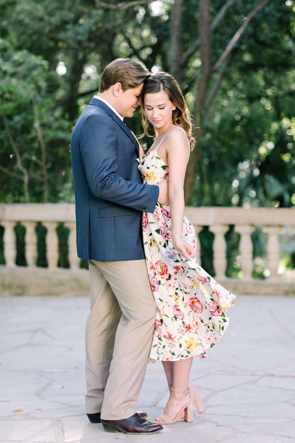 Floral dress for an engagement session