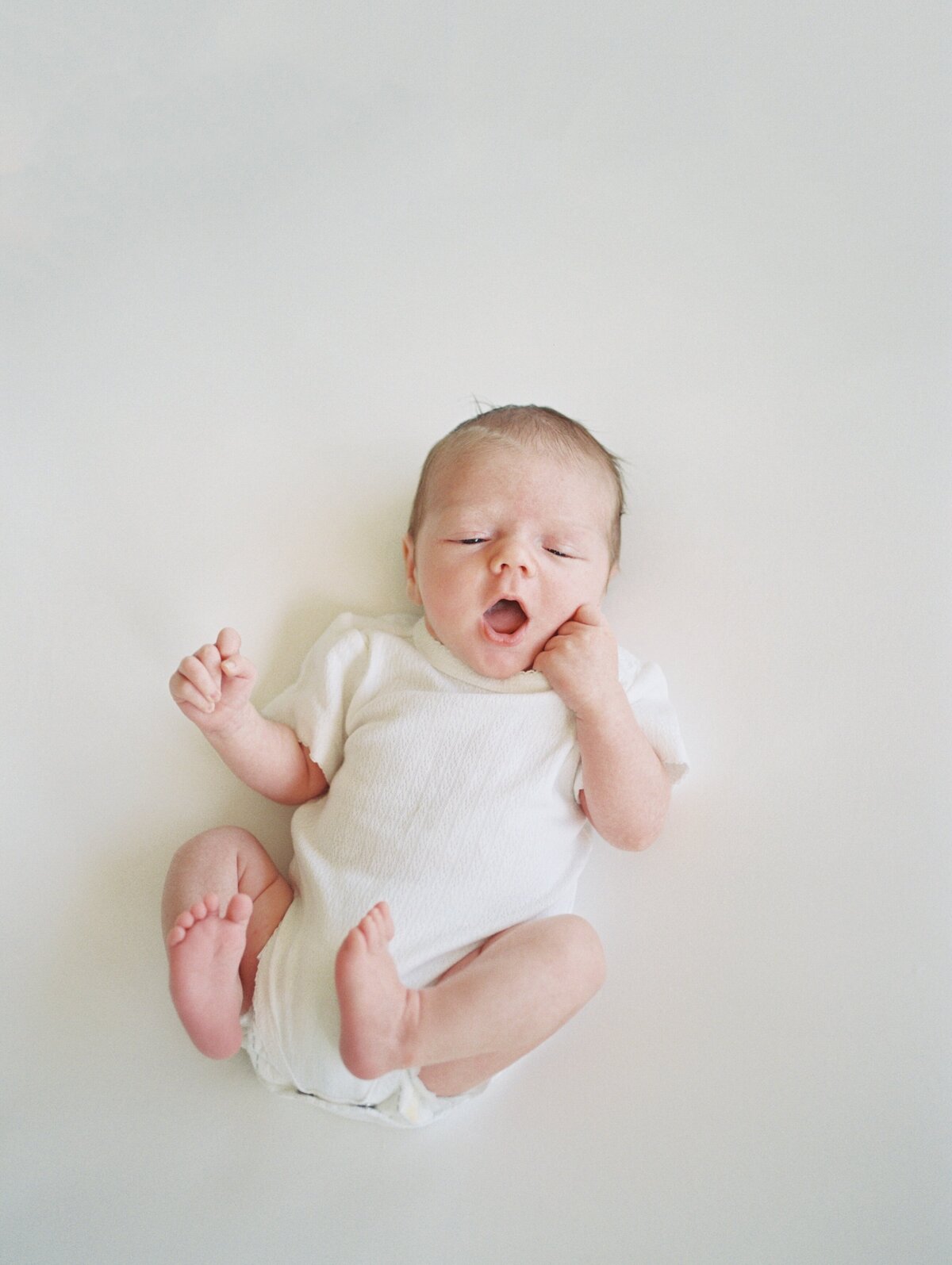northern virginia newborn photography studio film photo baby yawn
