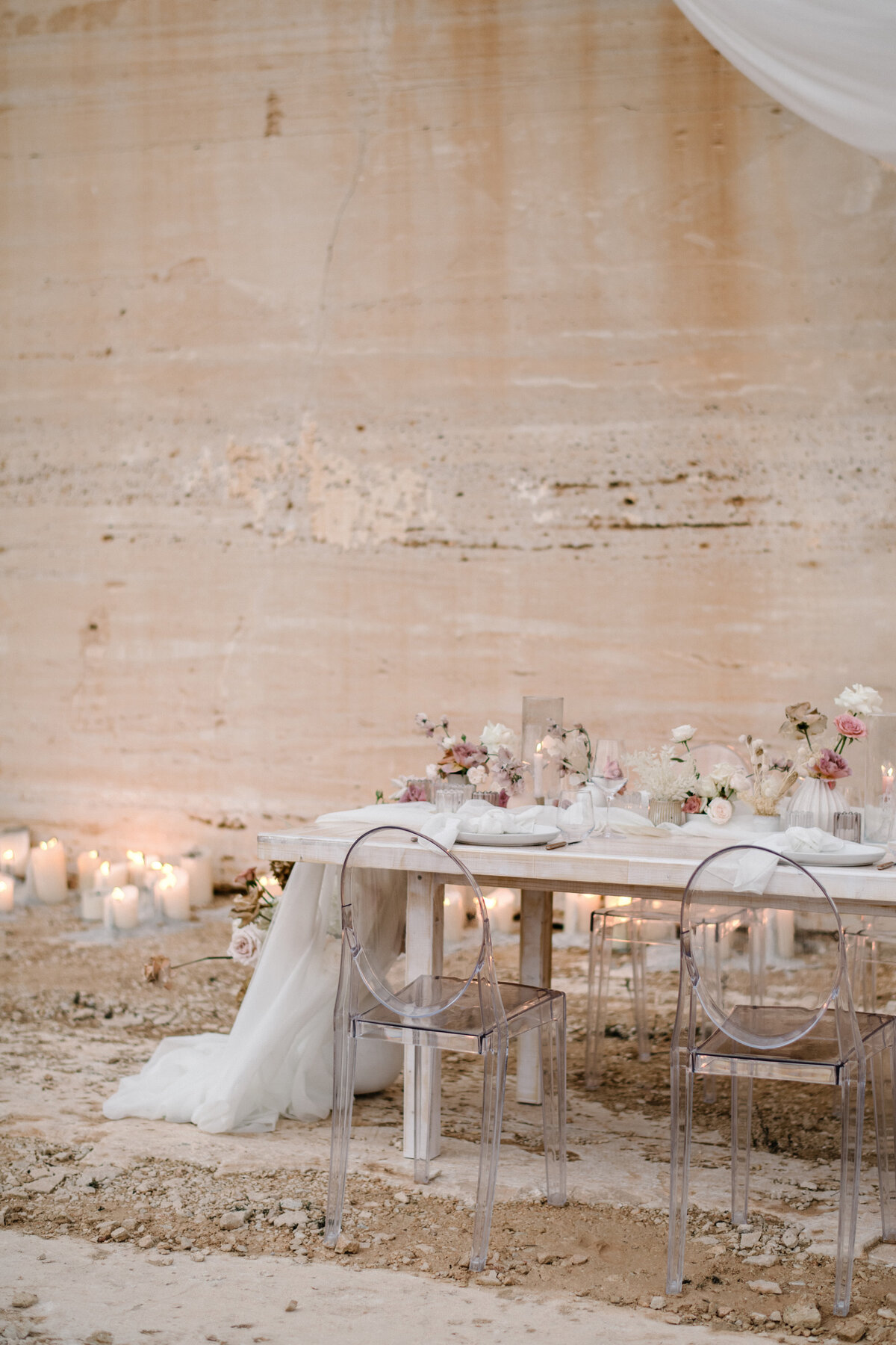 wedding style shoot at quarry in mallorca