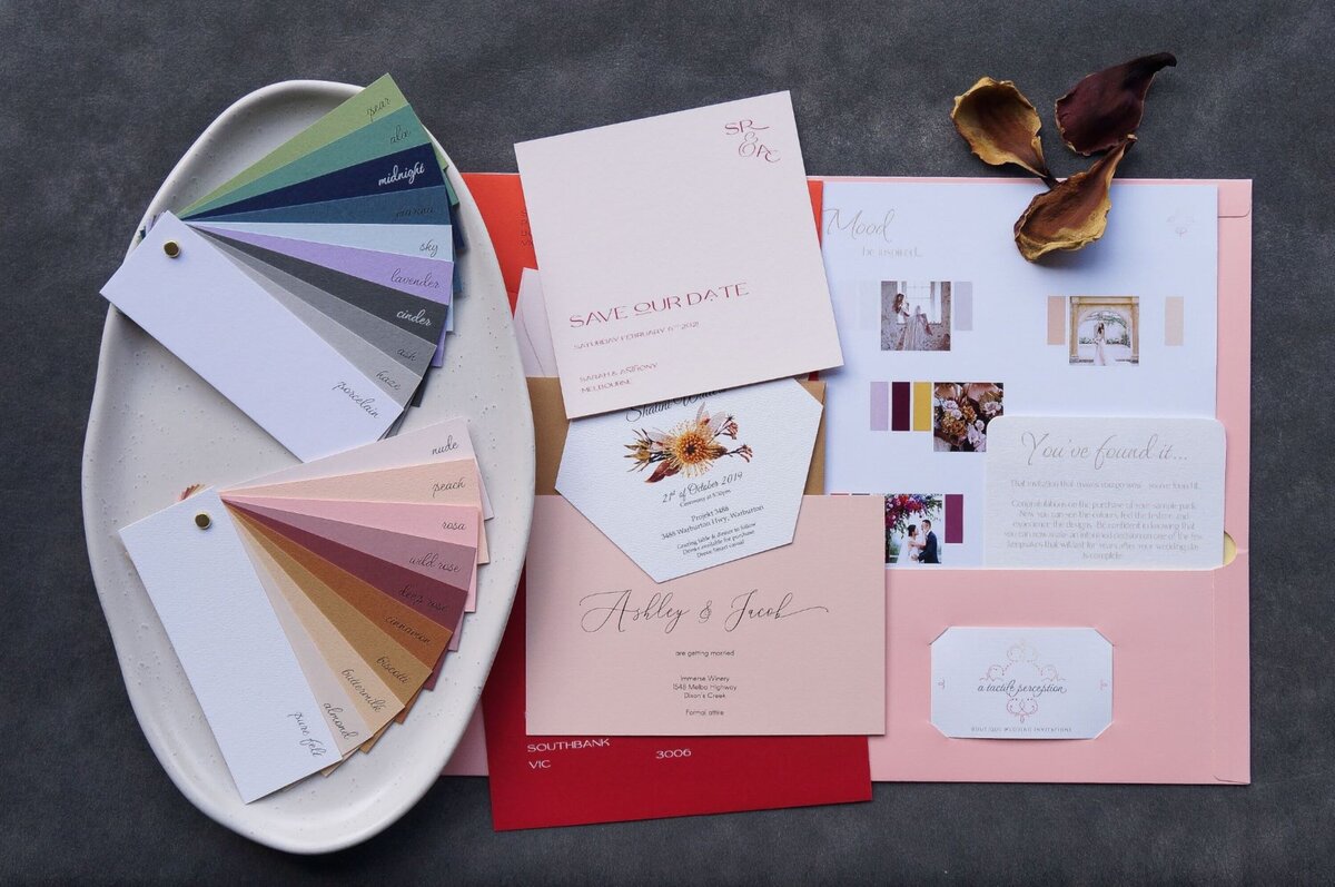 Elegant wedding invitations sample pack