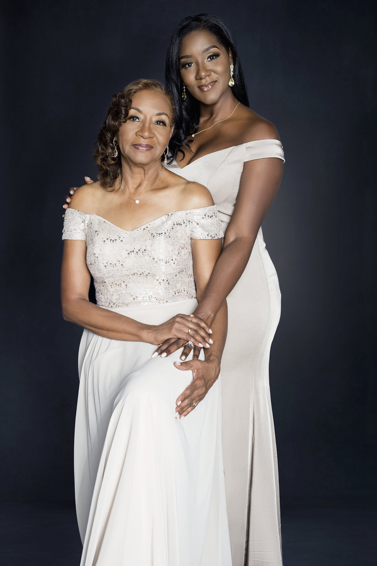 African American mother daughter portrait by Alyssa Benjamin of The Black Lady Project
