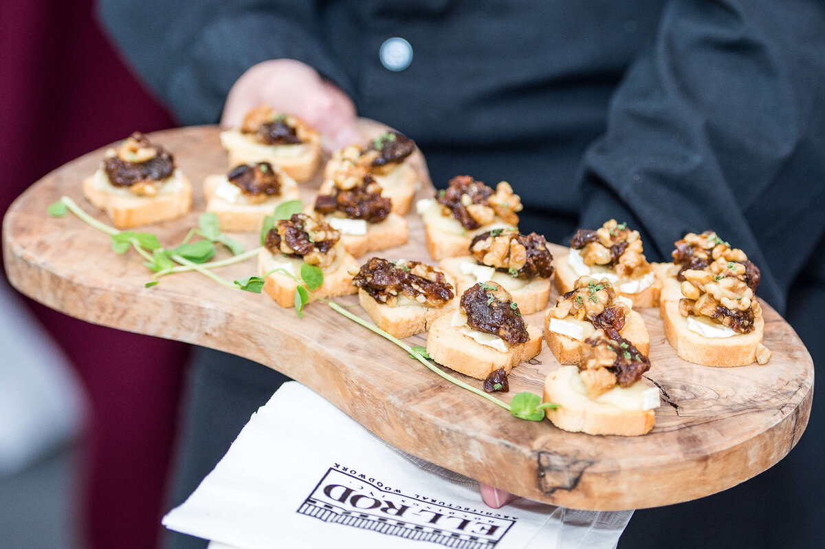 a tray of appetizers being served to guests at a corporate anniversary celebration.  Captured by Ottawa Event Photographer JEMMAN Photography COMMERCIAL