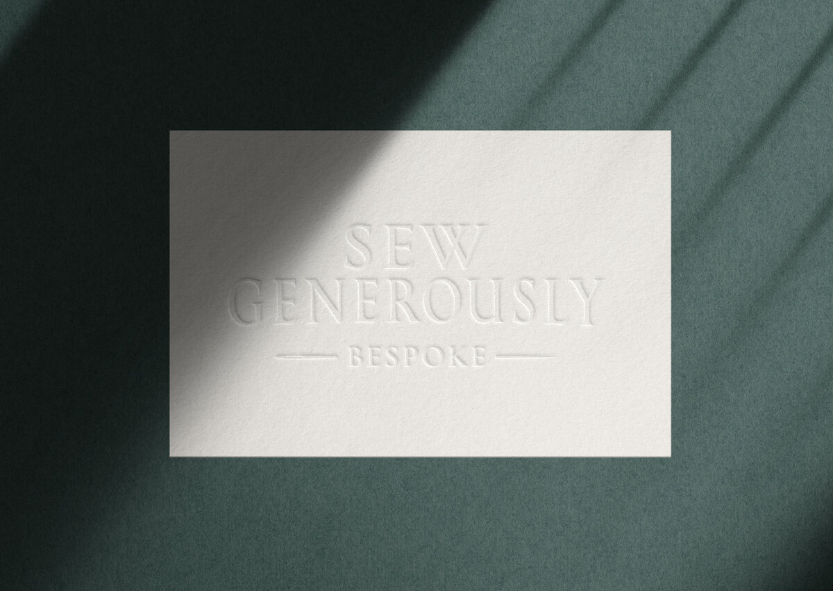 Sew Generously Bespoke Embossed Card