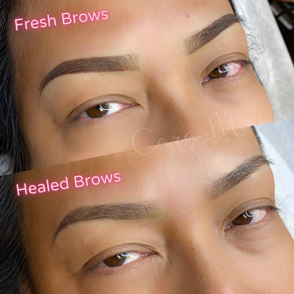 Ombre Powder Brows before and after