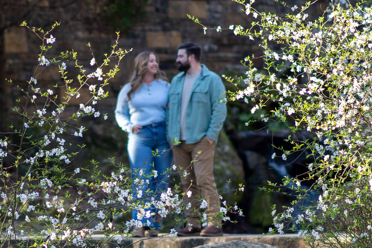 Couple enjoying the views and smiling at each other in hot springs, arkansas