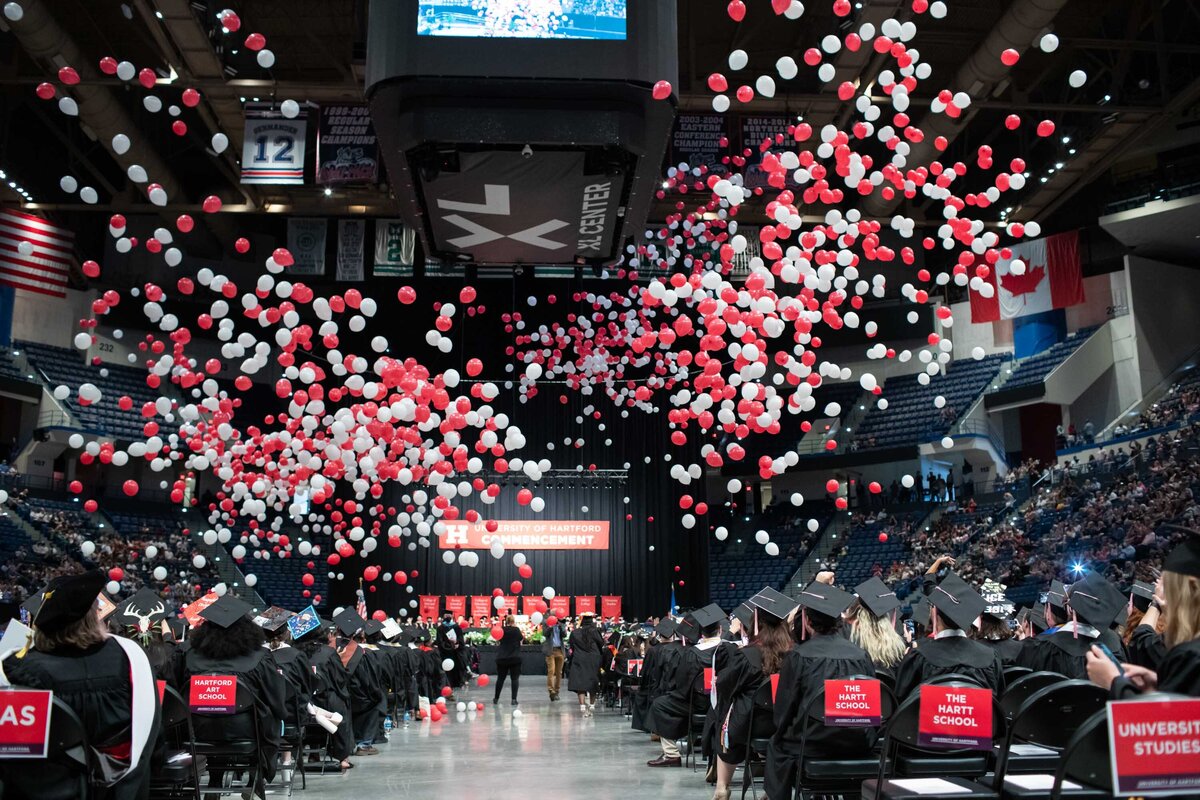balloon drop at graduation