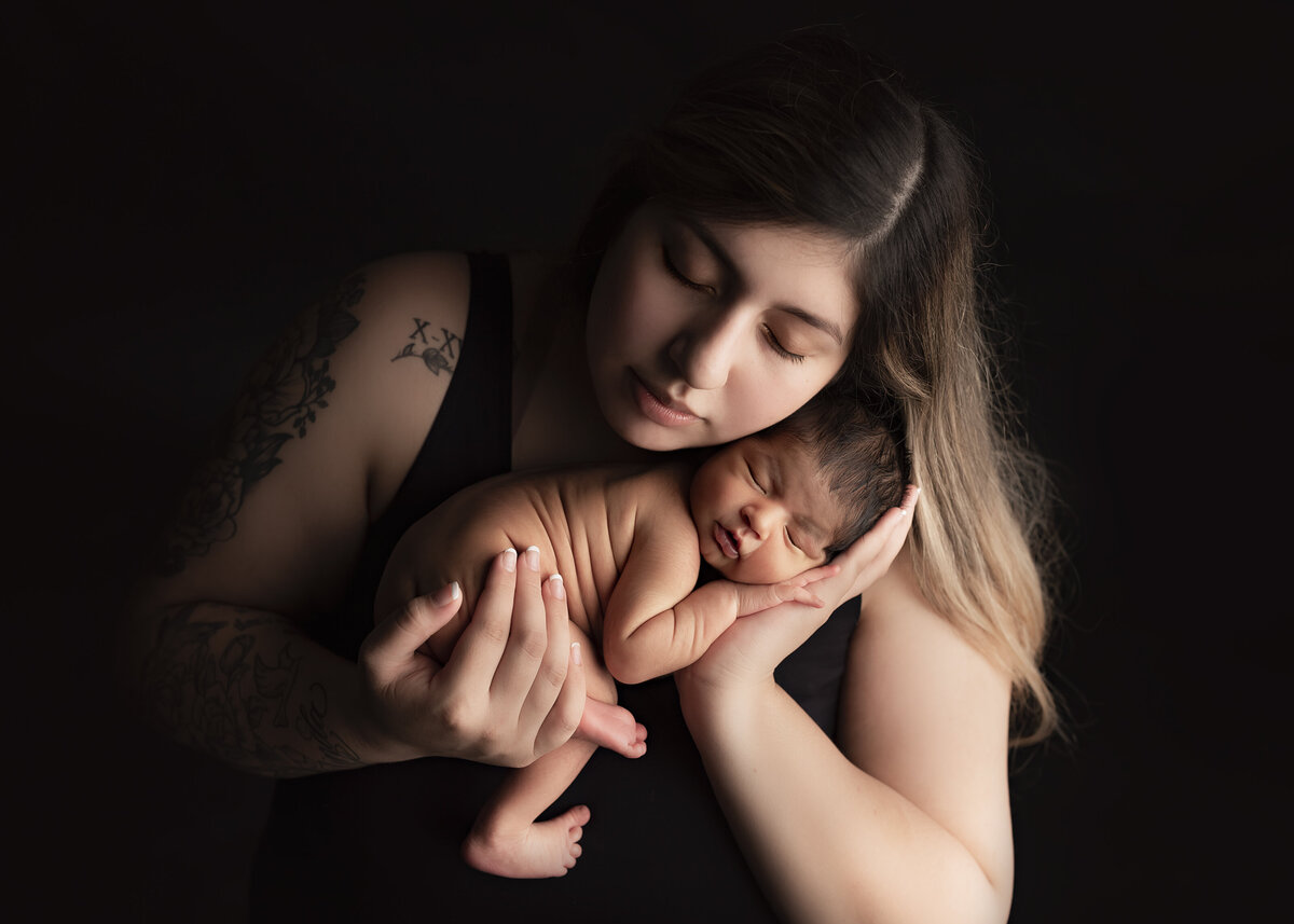 mommy and me newborn session in oswego studio in ny
