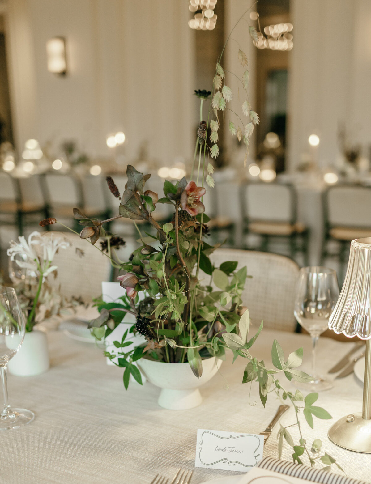 organic, whimsical fall wedding flowers, Shinola Hotel reception