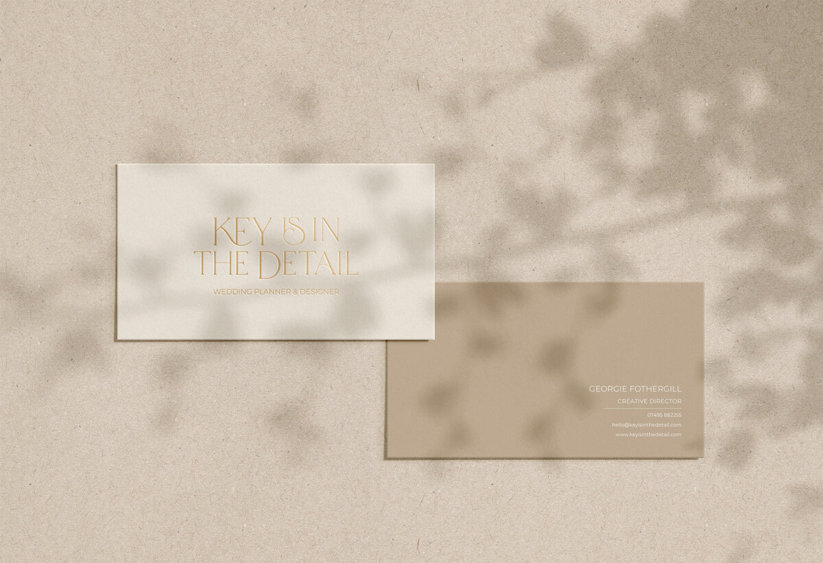 Beige business card mock up