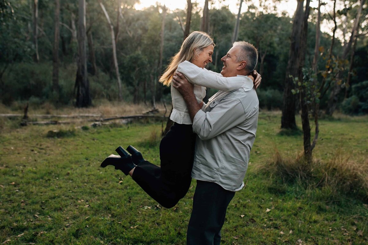 Mature couple photoshoot outdoor in Melbourne bushland, by And So I Don't Forget Photography