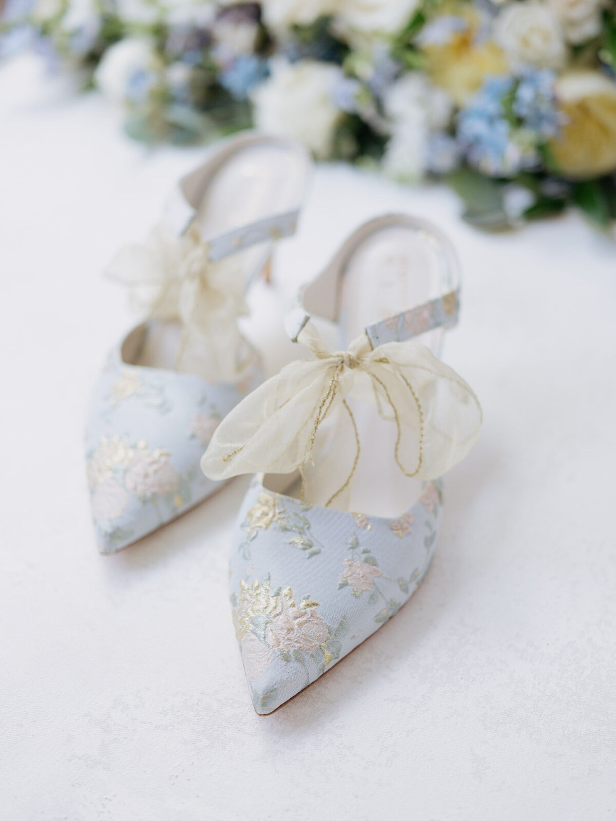 Anthropologie something blue bridal shoes