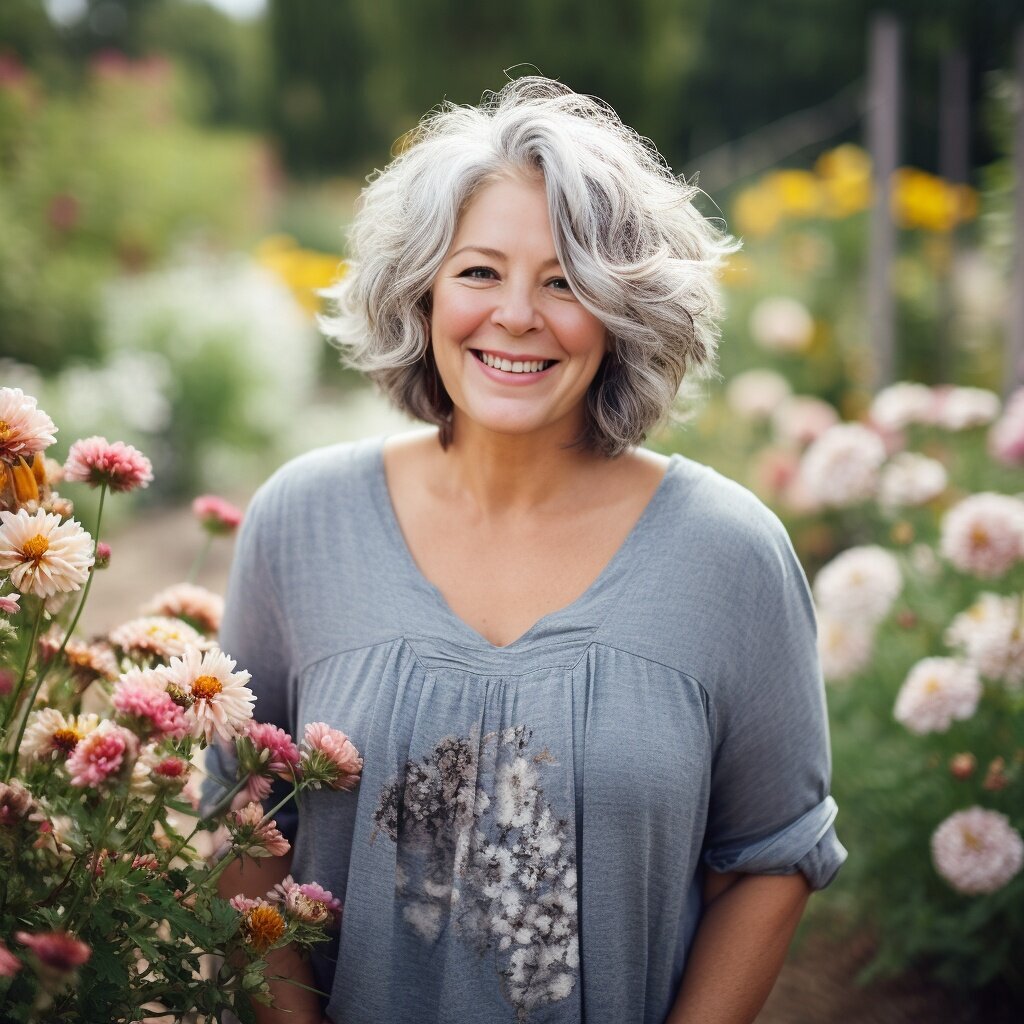 BC 55 garden 2juliannaclarity_plus_size_55-year-old_woman_with_oval-shaped_fa_f8ede1f1-9e93-4909-a78d-f66b31a3e847_ins