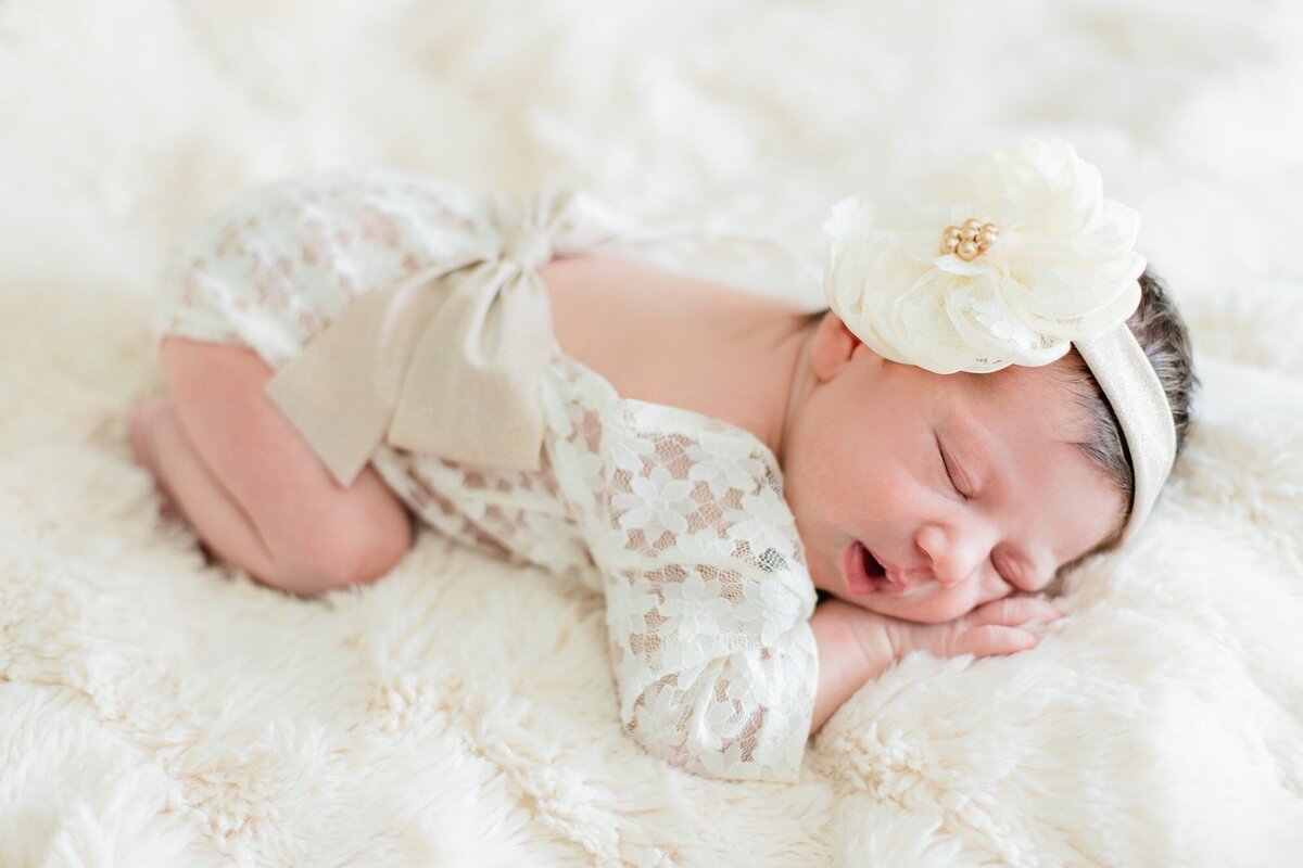baby lying on her tummy