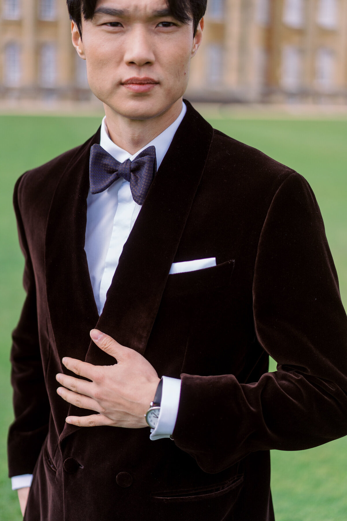 groom close up details