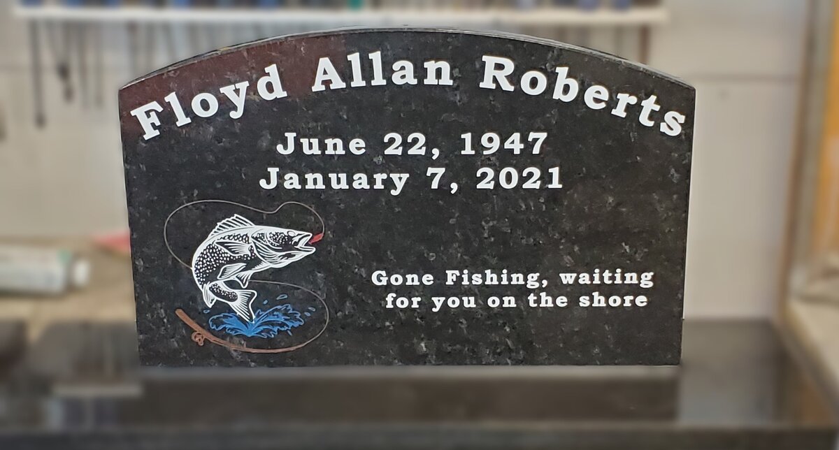 fishing fisherman custom engravings for headstones saskatchewan