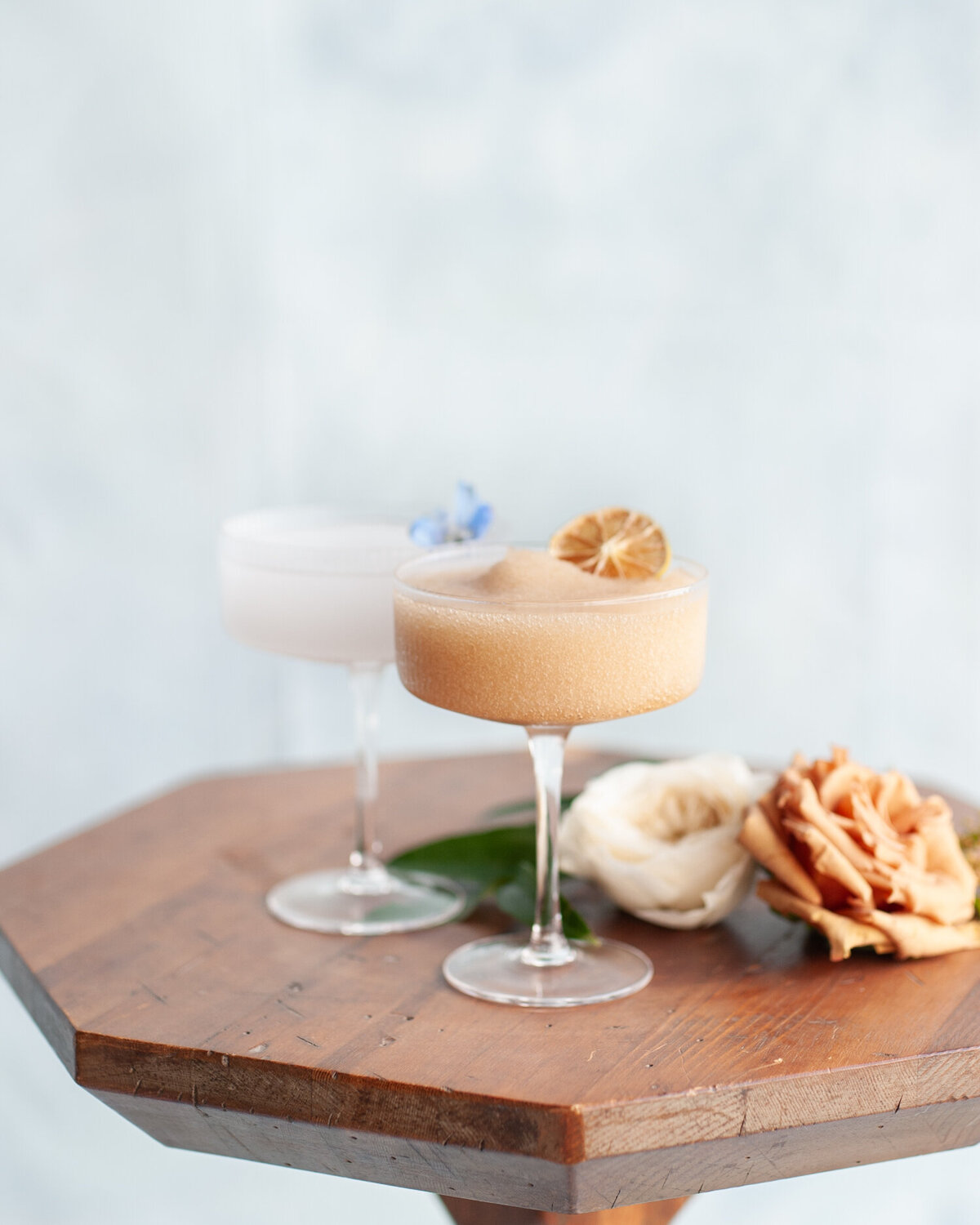 slushie cocktail at chateau de lis fall wedding in two different flavors