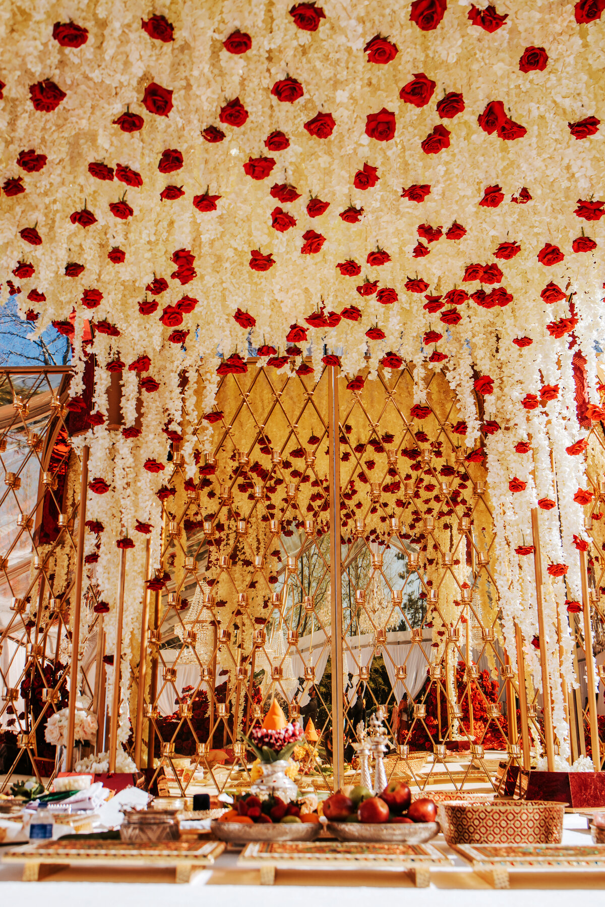 Shiv and Suk ceremony-  mandap floral drap