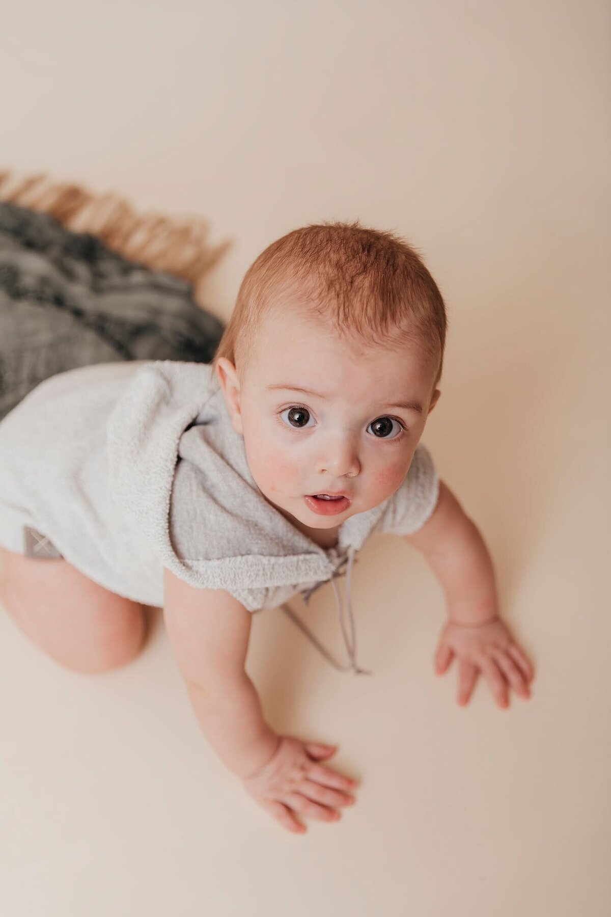 newborn cute baby in a studio