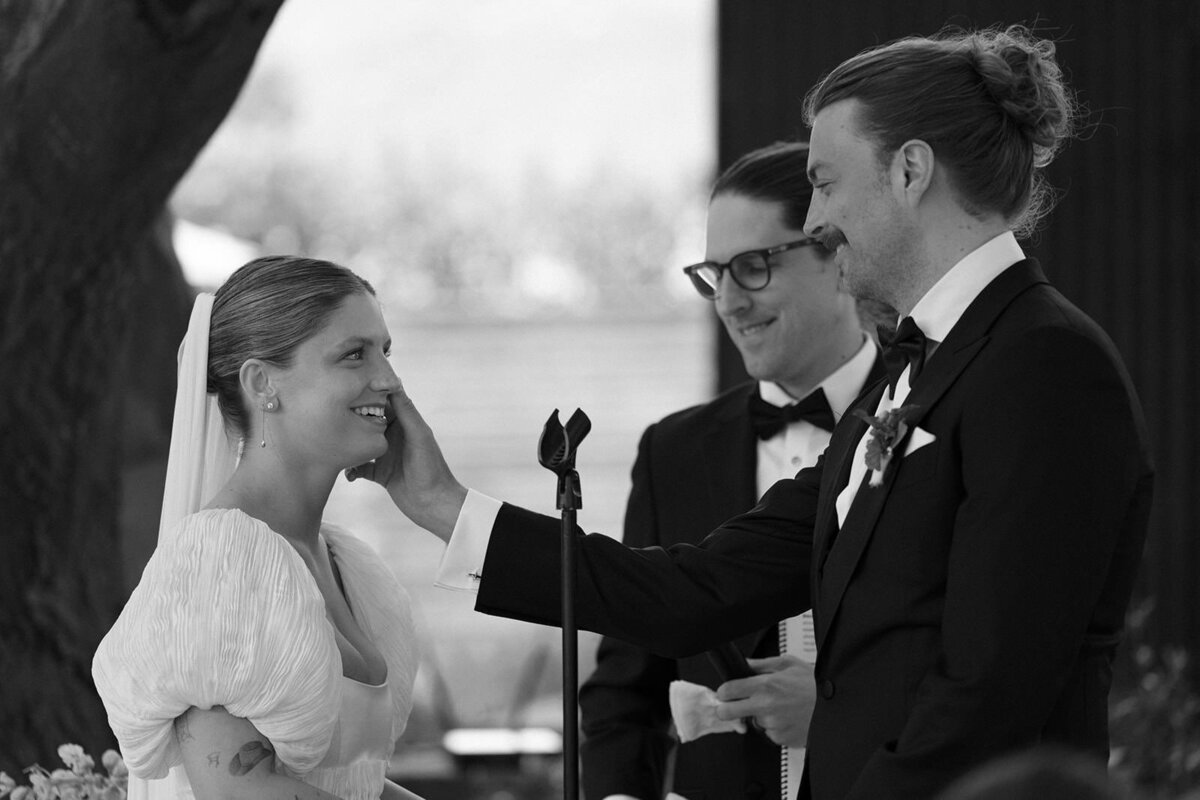 Retro motel chic wedding ceremony at Bodega Los Alamos - 74