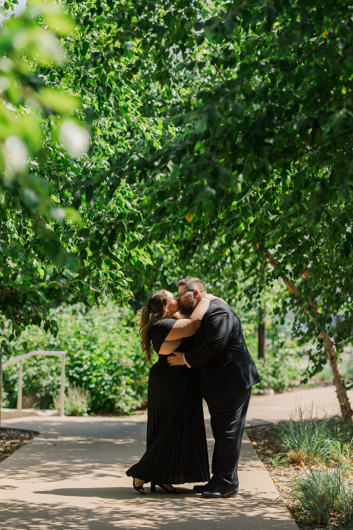 Claire Katan classic engagment photos in downtown Omaha, NE.