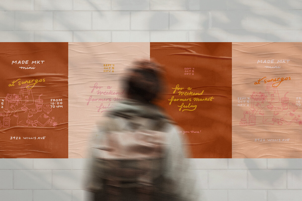 made market posters on wall