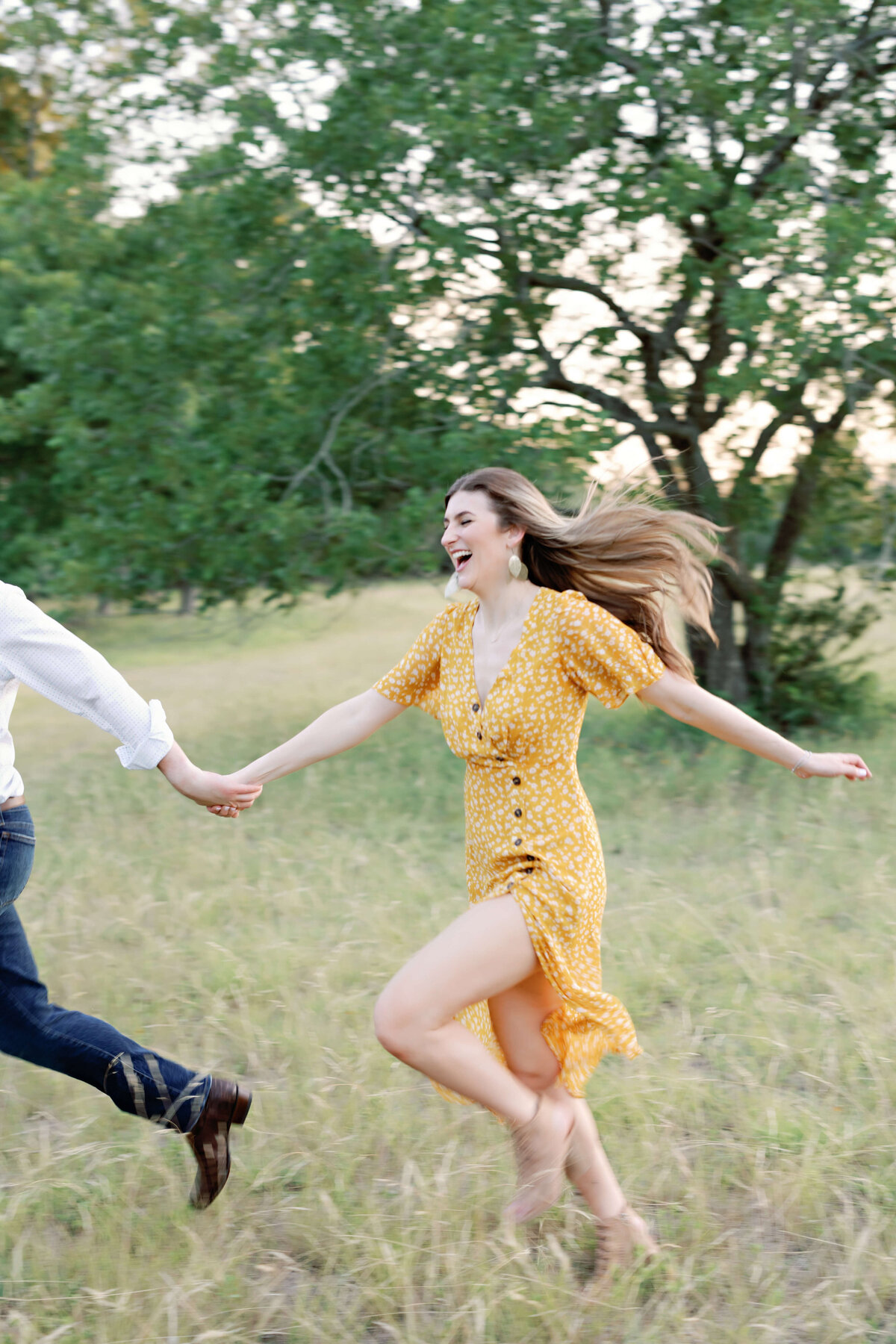 yellow dress for engagement session