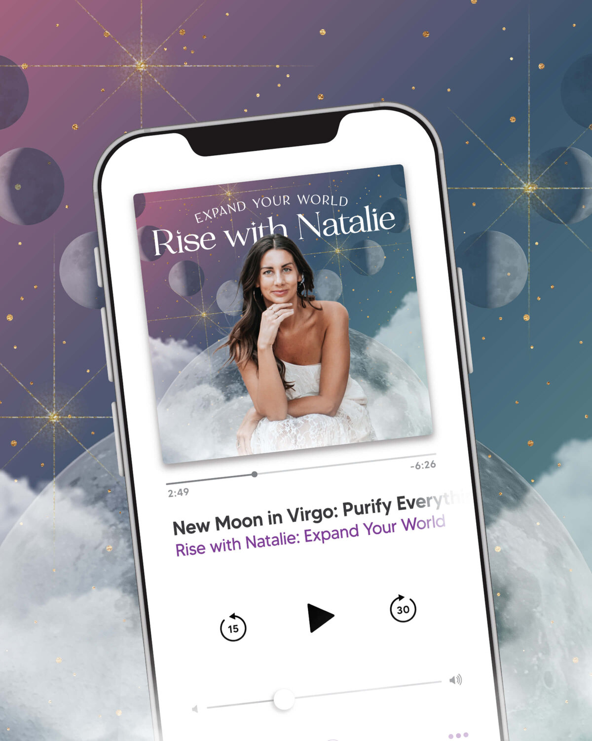 Podcast Cover Design for an Astrologer and Spiritual Coach - Create & Wander