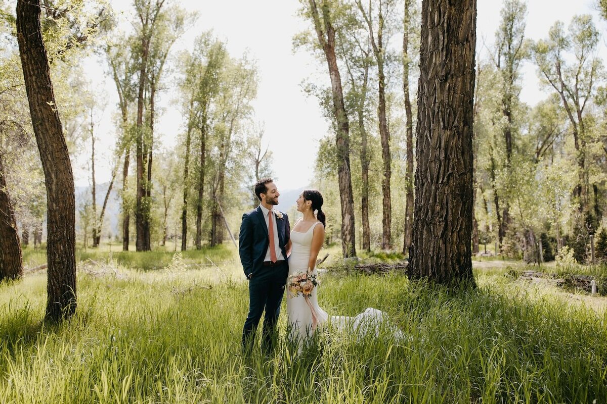 Bride-groom-forest-ceremony-wyoming