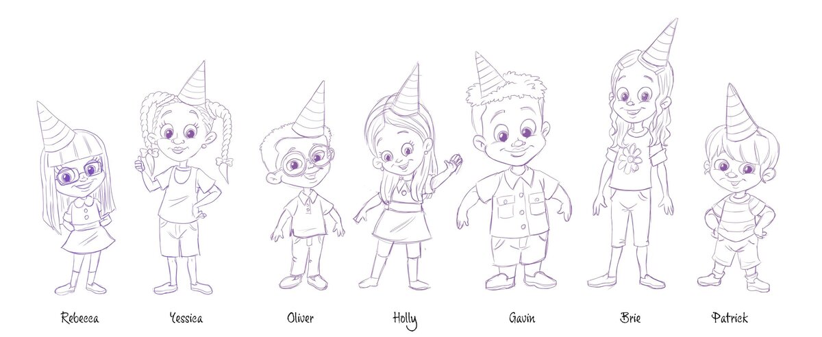 Character Design-Birthday Kids-Art Mawhinney