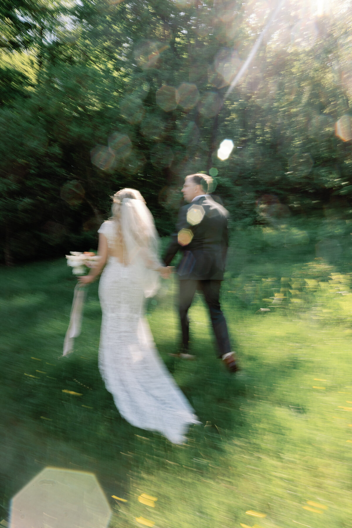 dreamy out of focus wedding image vermont