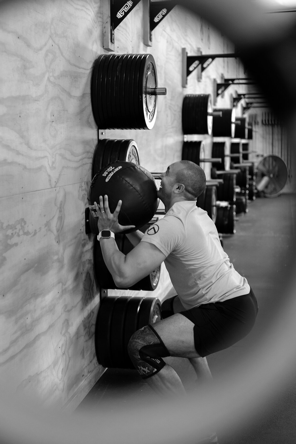 Professional branding photography for a gym by Tiffany Chesley, highlighting fitness training and gym facilities in Minnesota.