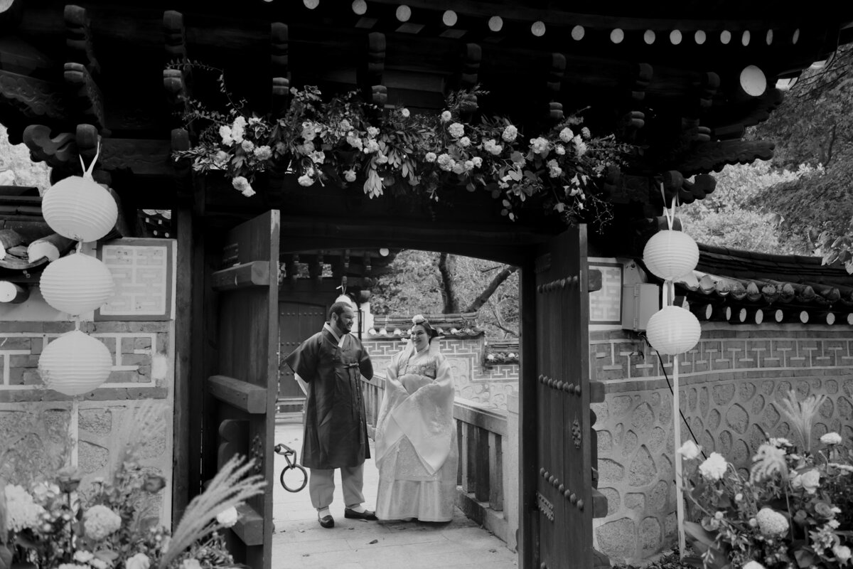 bride with her brother before the ceremony