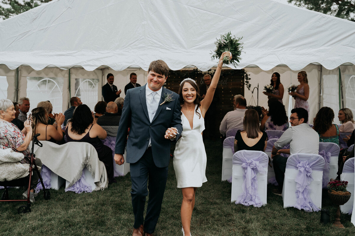 couple during their recessional