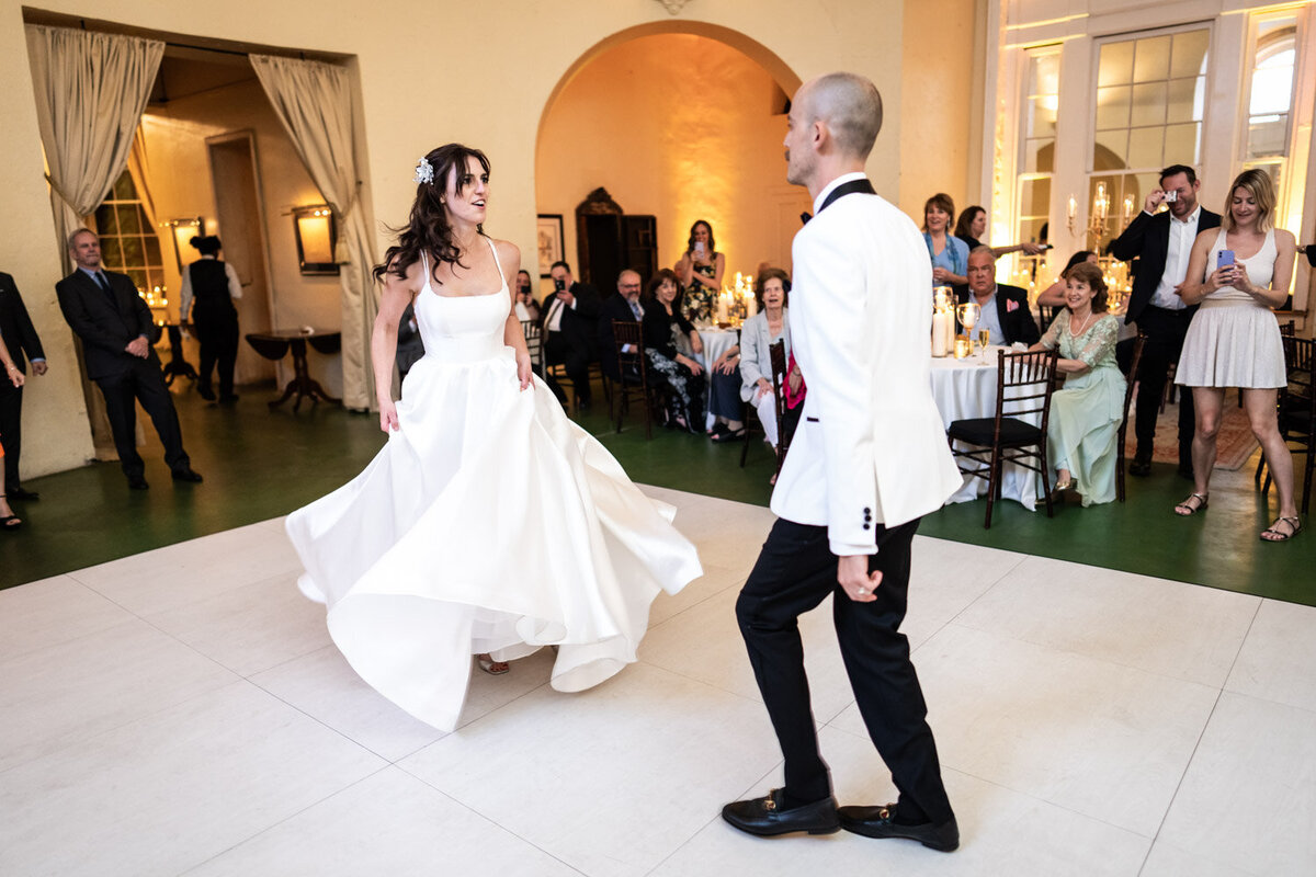 Bride and groom dancing at Latrobe's