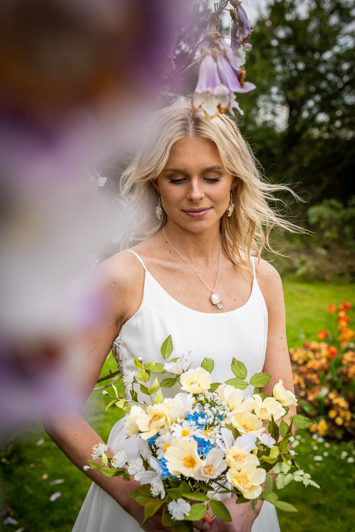 Paper wildflower wedding bouquet