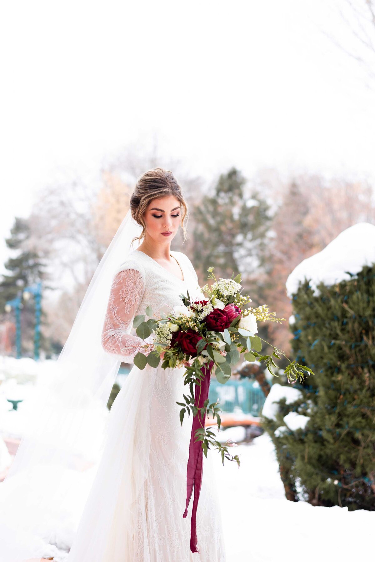 winter bridal shoot