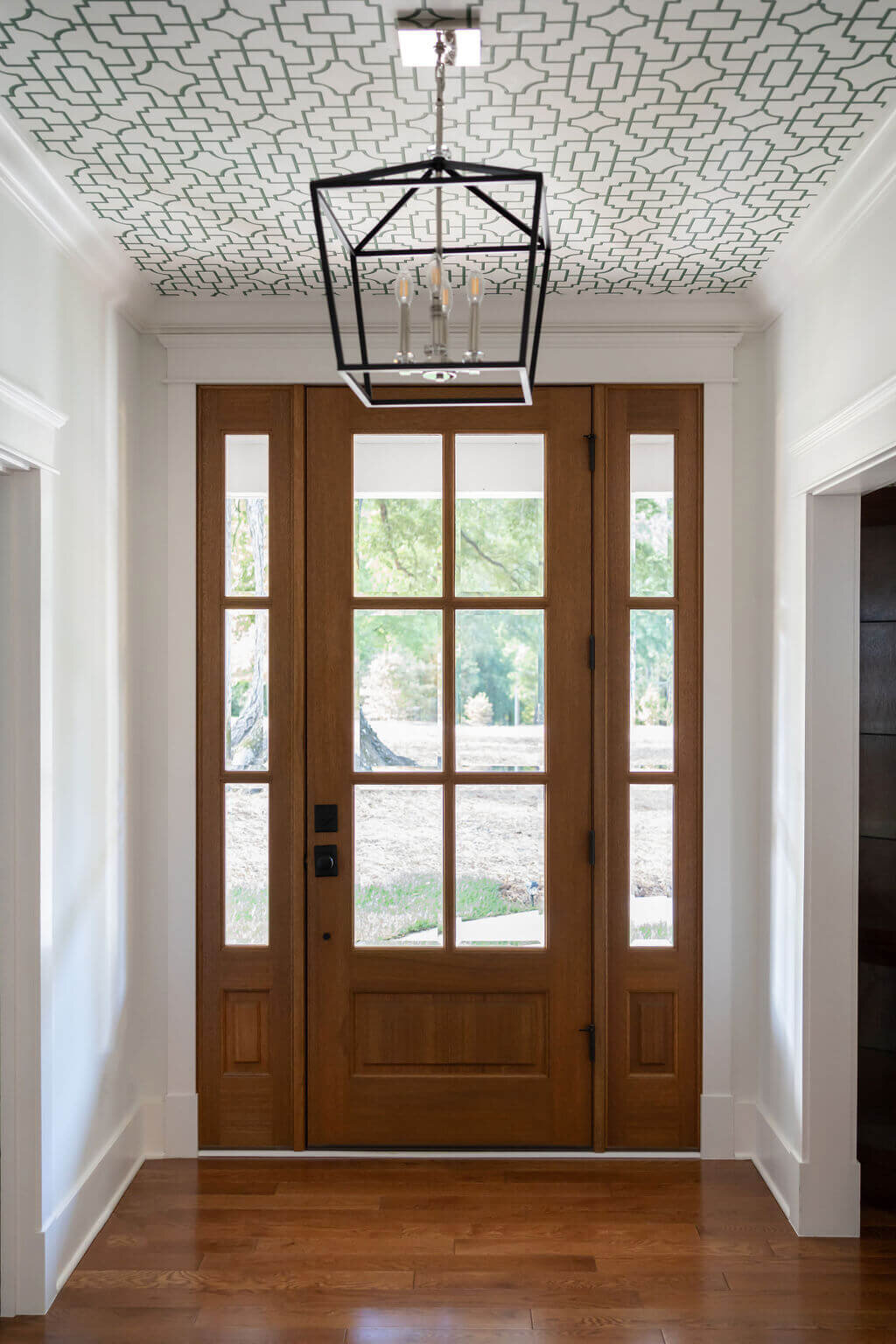 sweet southern home craftsman cutie geometric accent lamp in entryway